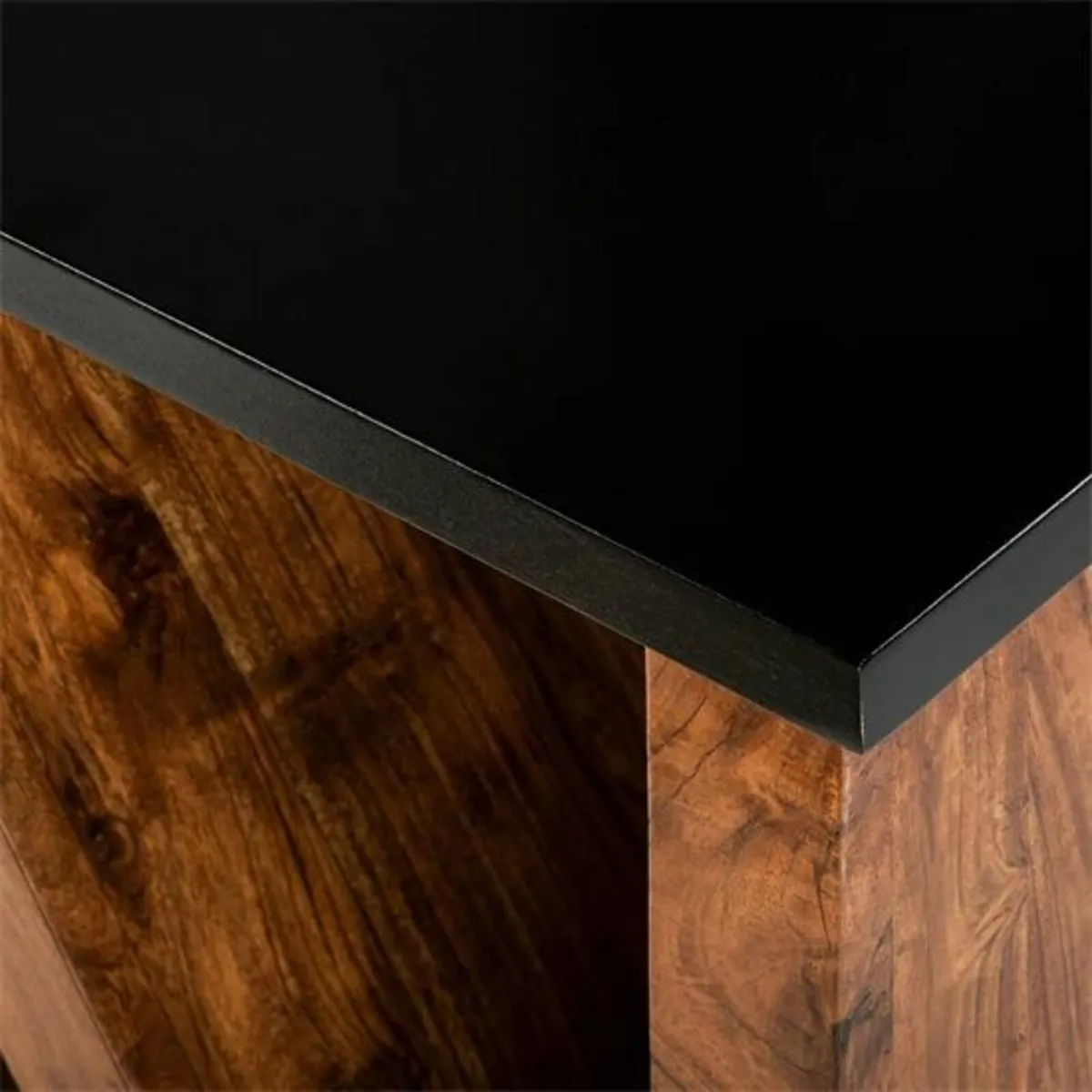 Solid Acacia Wood Side Table N Shape Design - Image 3