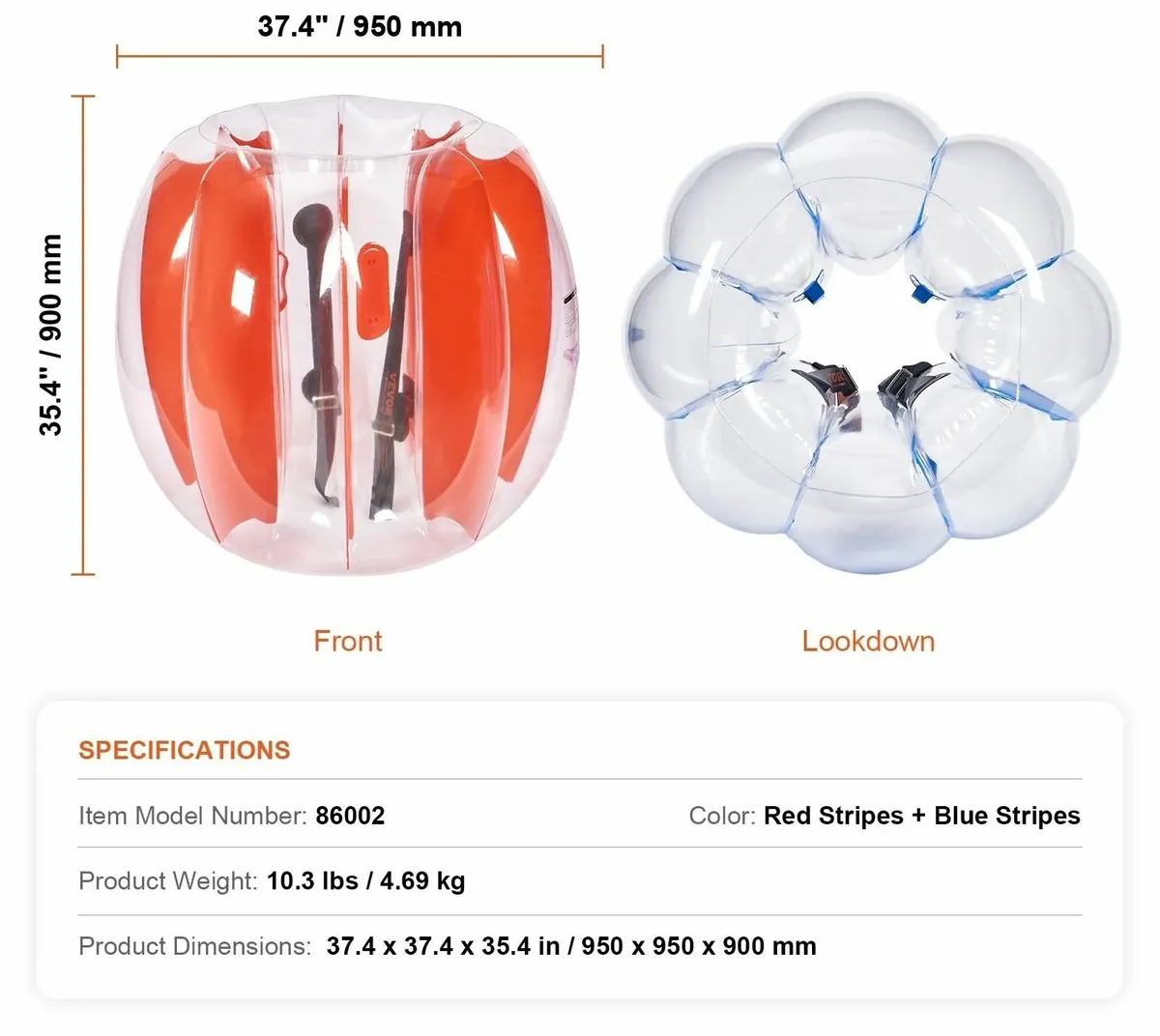 Inflatable Bumper Balls 2-Pack 3FT/0.9M Body Sumo - Image 3