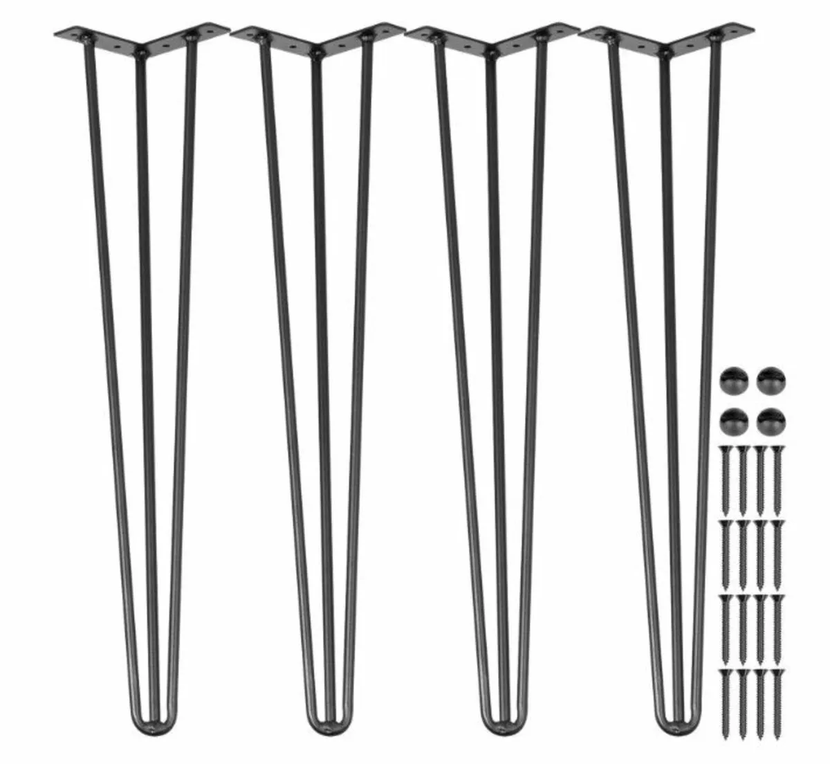 Hairpin Table Legs 30 inch Black Set of 4 - Image 1