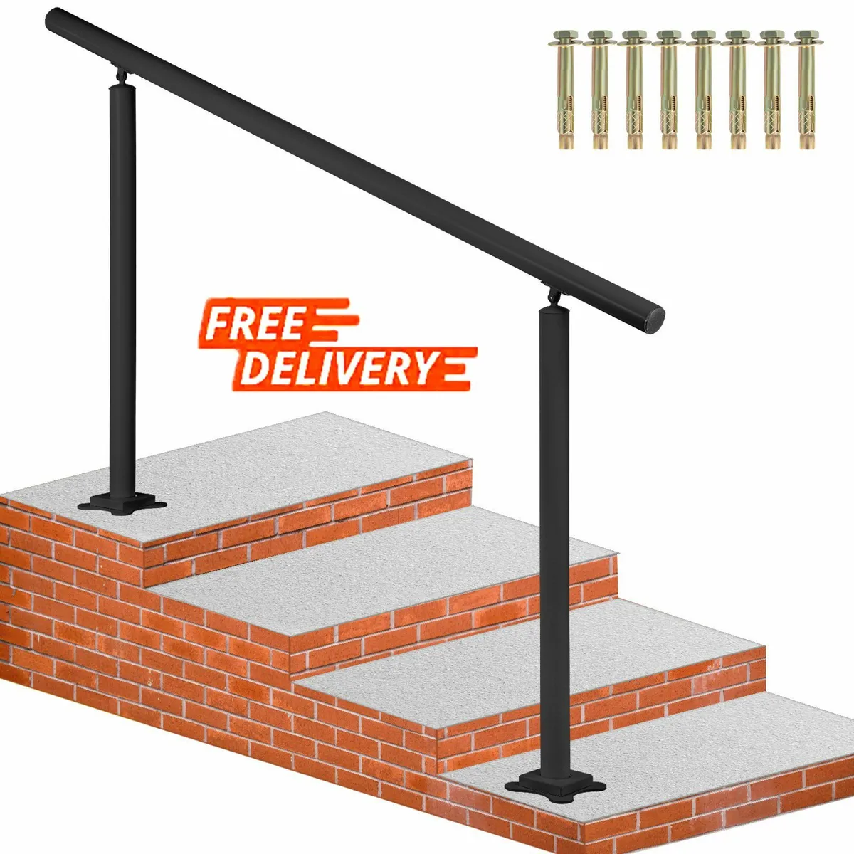 5 FT Aluminum Handrails for Outdoor 0-5 Steps - Image 1