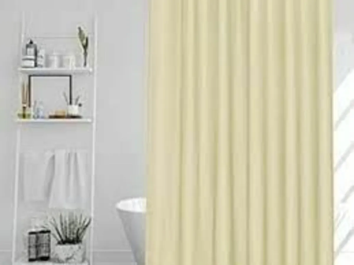 Used Shower Bath Door Set and New Bathroom Curtain - Image 3