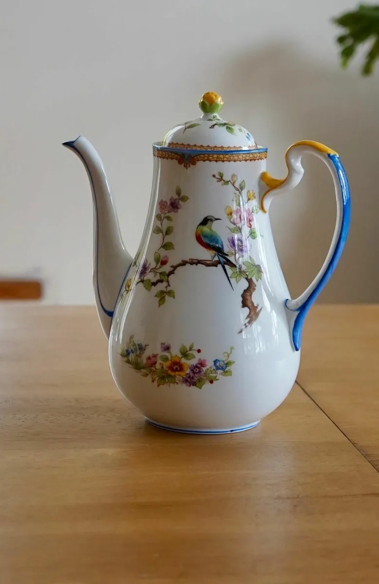 Vintage Aynsley Blue Bird Coffee Pot