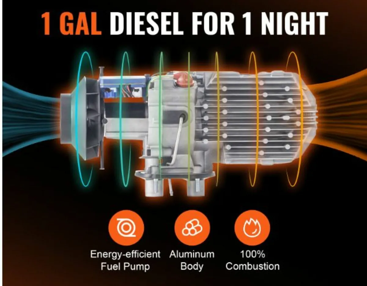 Diesel Air Heater All-in-one 12V 8KW Bluetooth App - Image 2