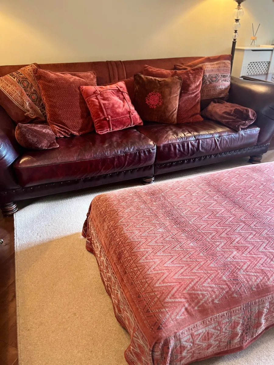 Large sofa and footstool - Image 1
