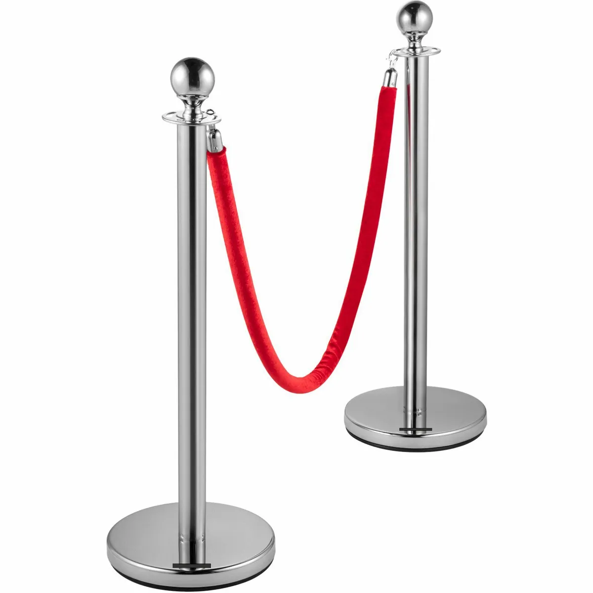 4 Pack Retractable Silver Round Top Stanchion - Image 2
