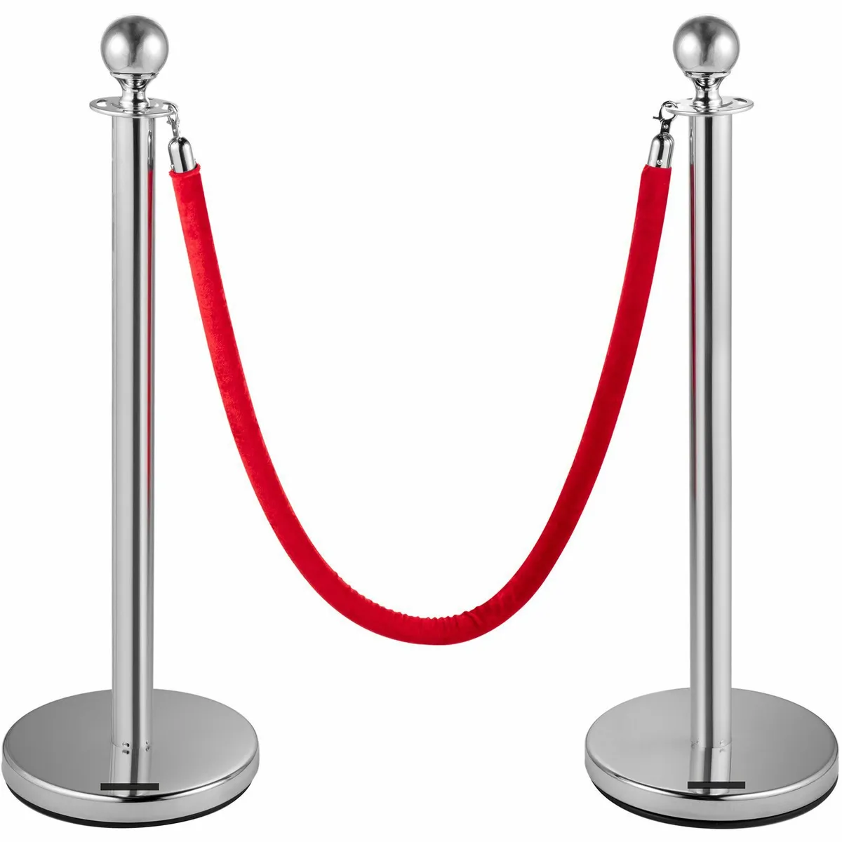 4 Pack Retractable Silver Round Top Stanchion - Image 3