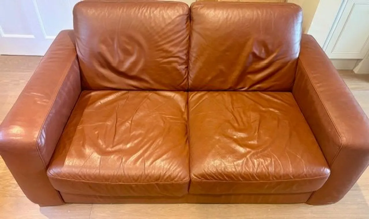 Natuzzi Suite of 3 Leather sofas - Image 3