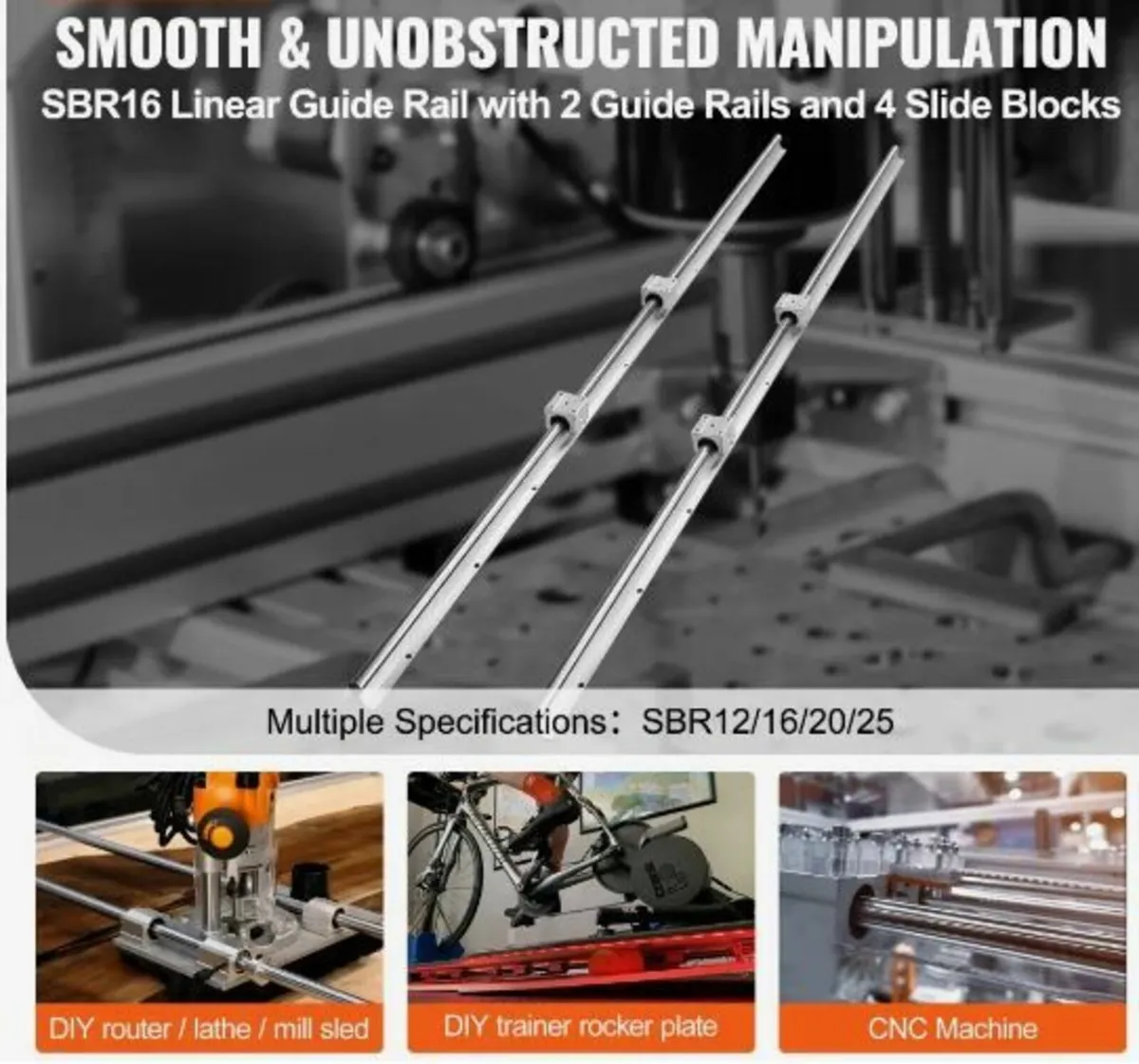 Linear Guide Rail Set, SBR16 1500mm - Image 2