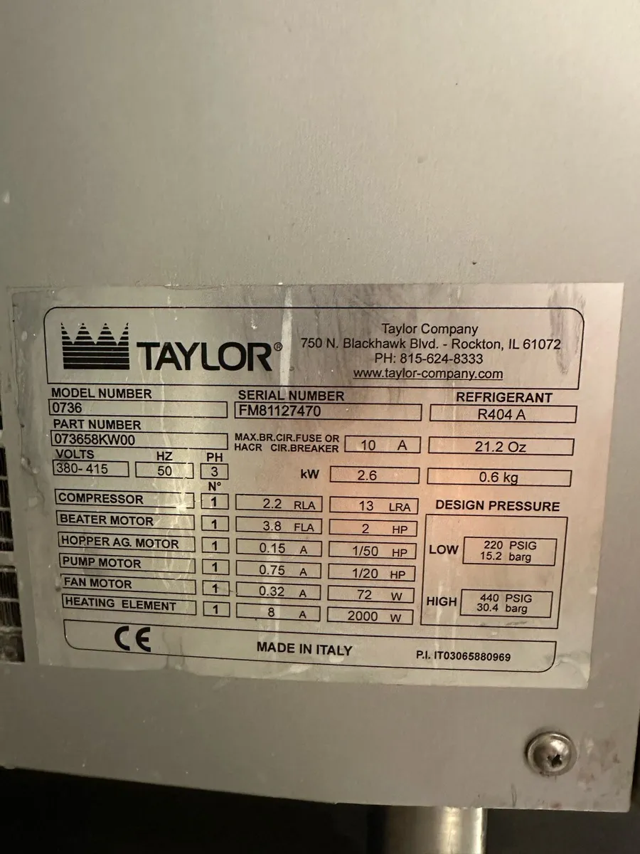 Taylor 736 - Ice Cream Machine - Soft Serve - Image 3