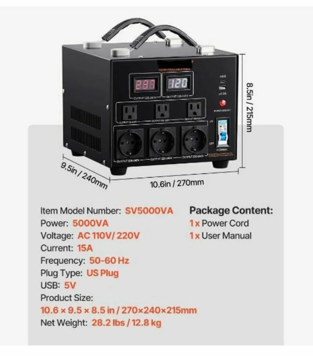 Voltage Converter Transformer, 5000VA - Image 3