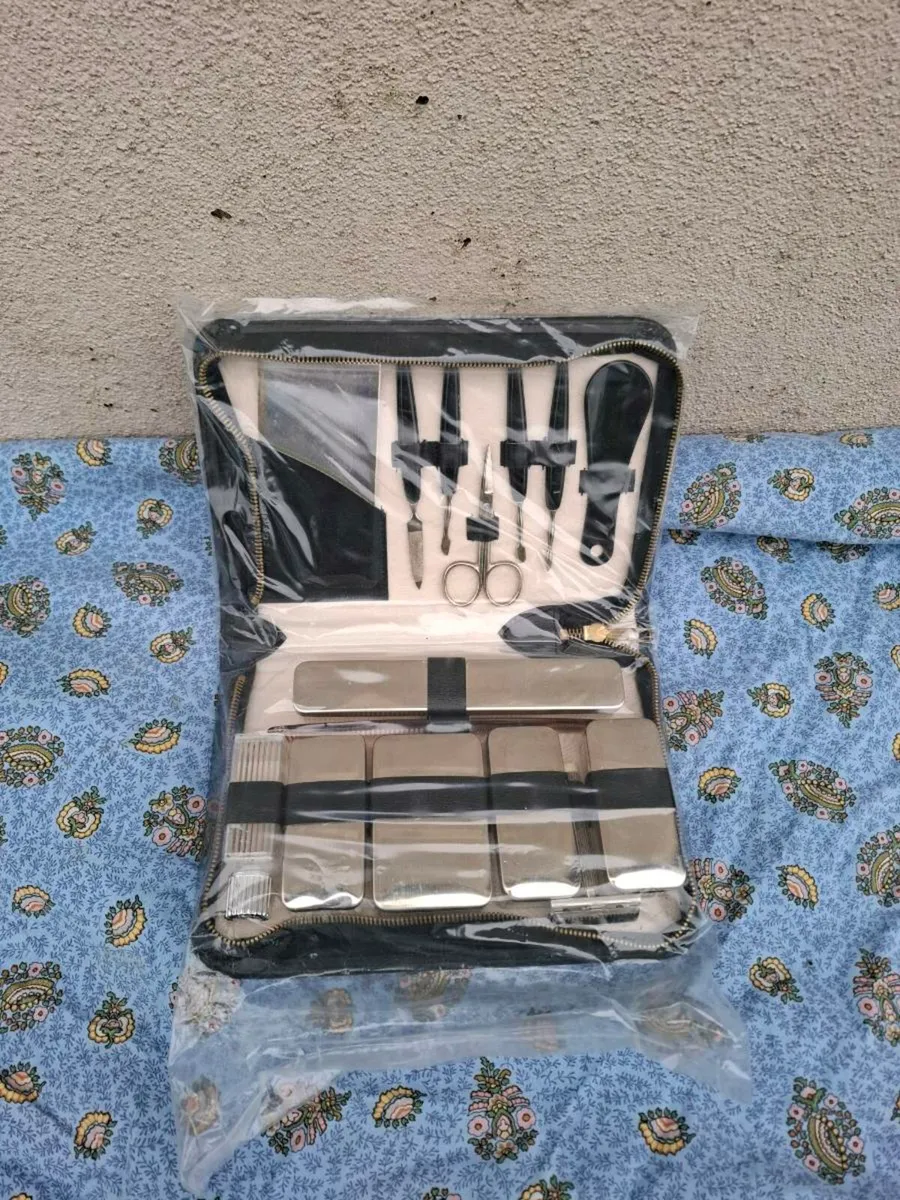 Navy blue shaving kit postage possible