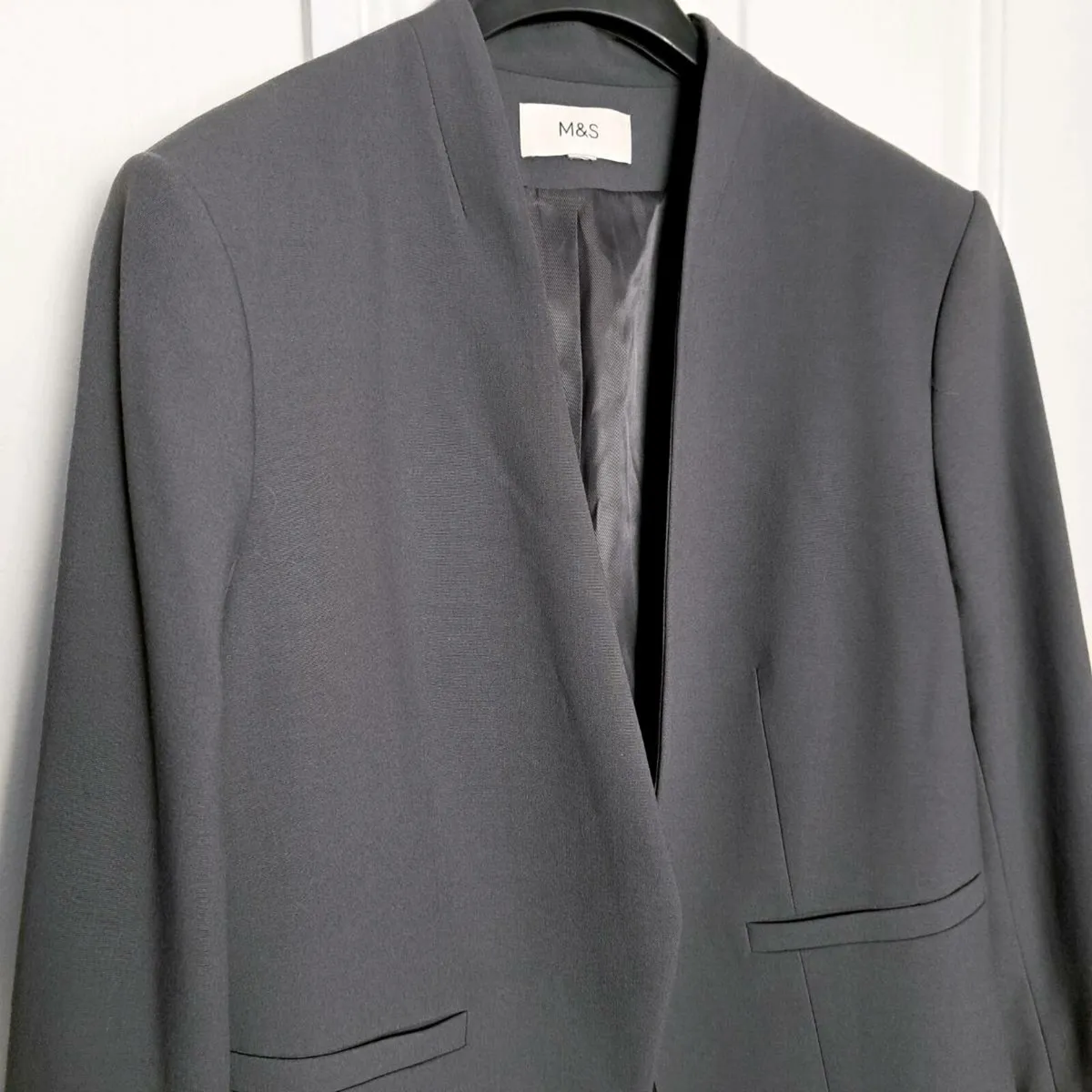 Marks & Spencer Grey Collarless Blazer 14UK/42EU - Image 3