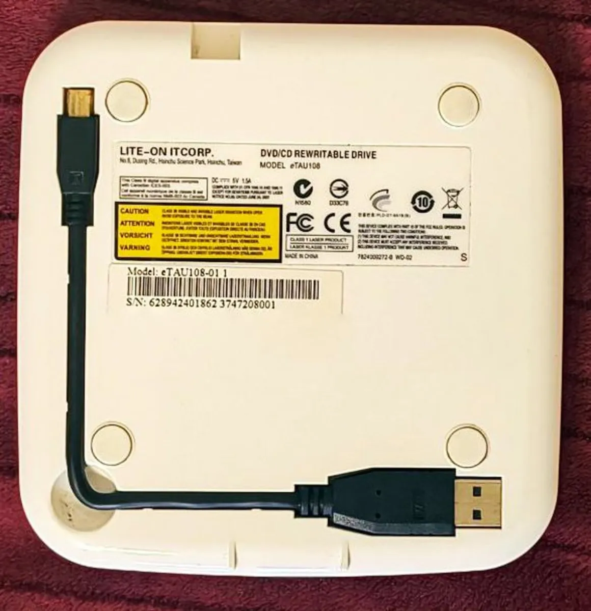 Slim Portable DVD Writer USB Powered ReWriter - Image 3