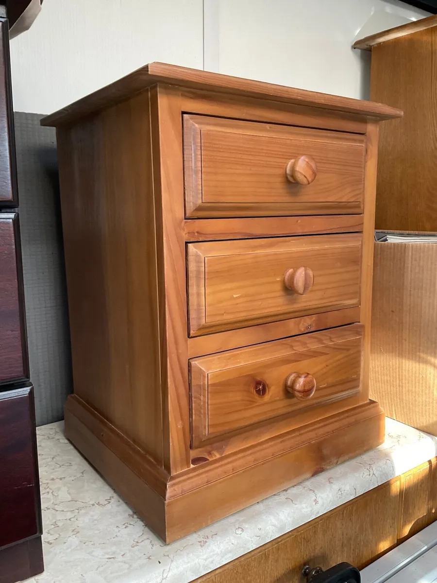 Pine Honey Colour Bedside Locker - Image 1