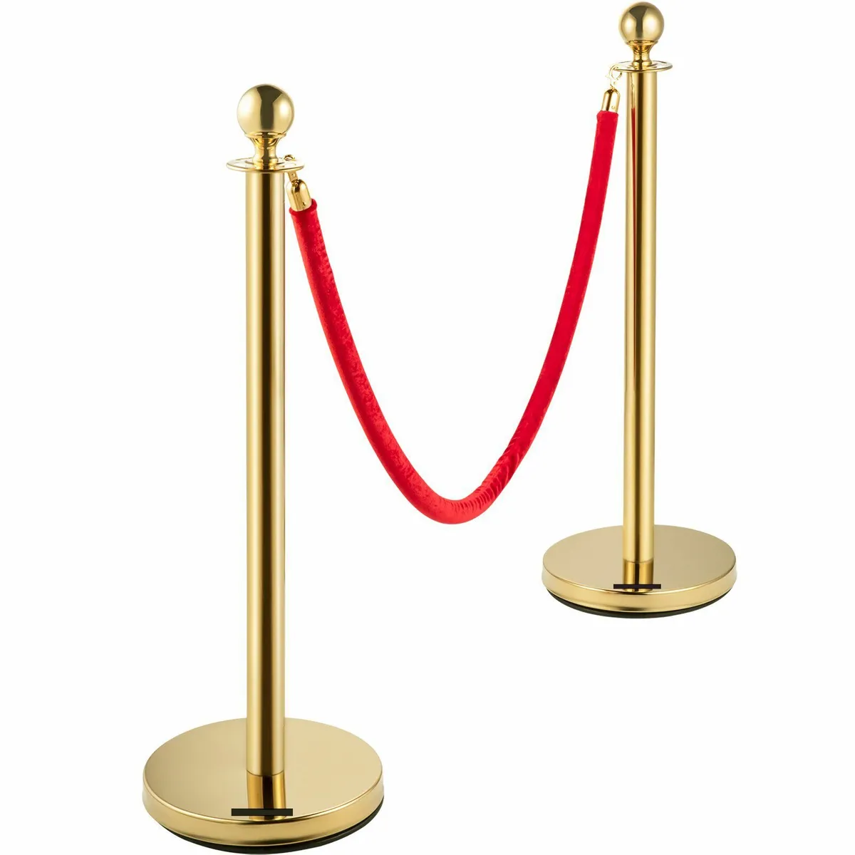 Set of 2 Gold Round Top Queue Control Stanchion - Image 4