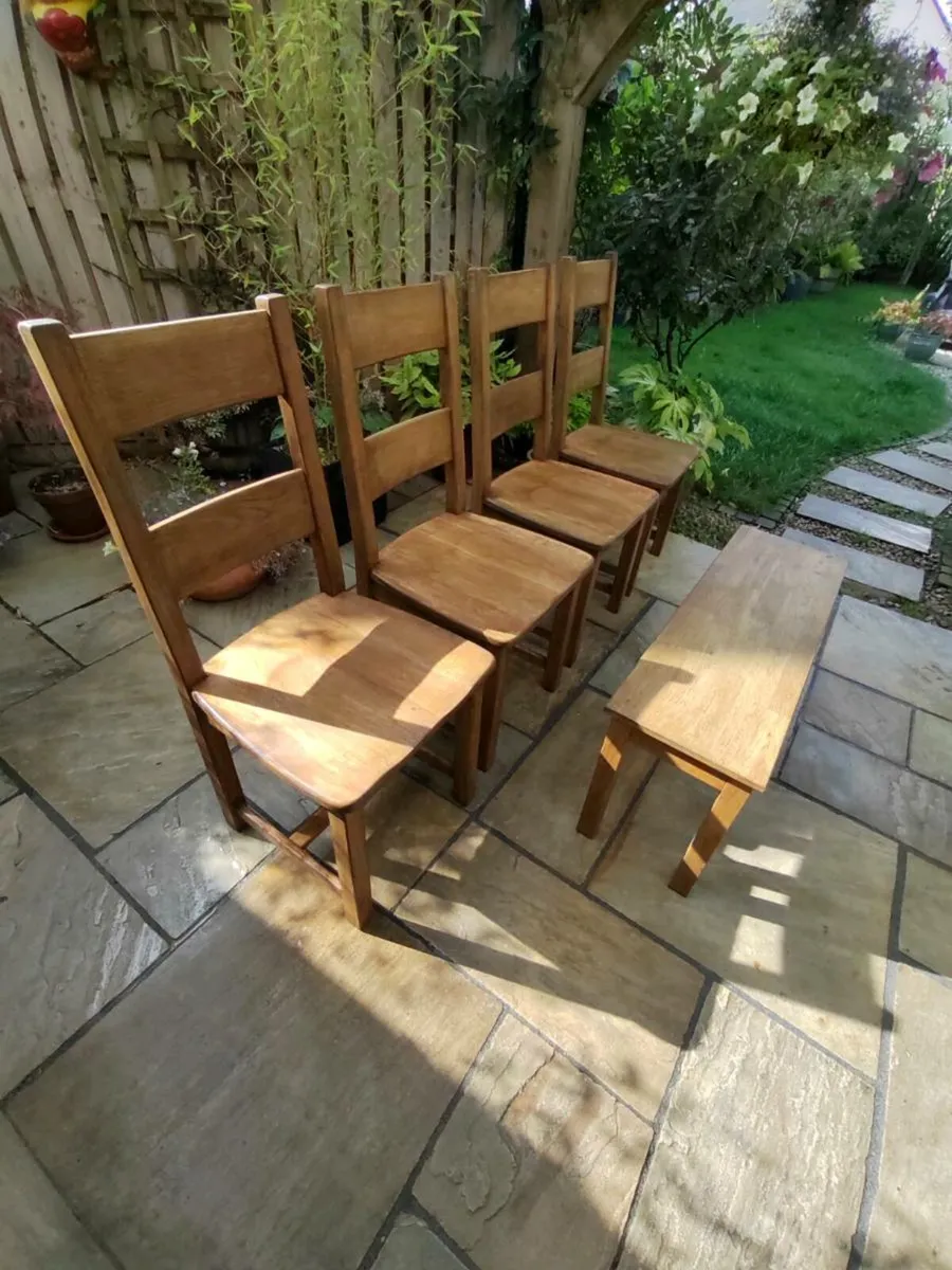 Kitchen dining chairs + bench - Image 1
