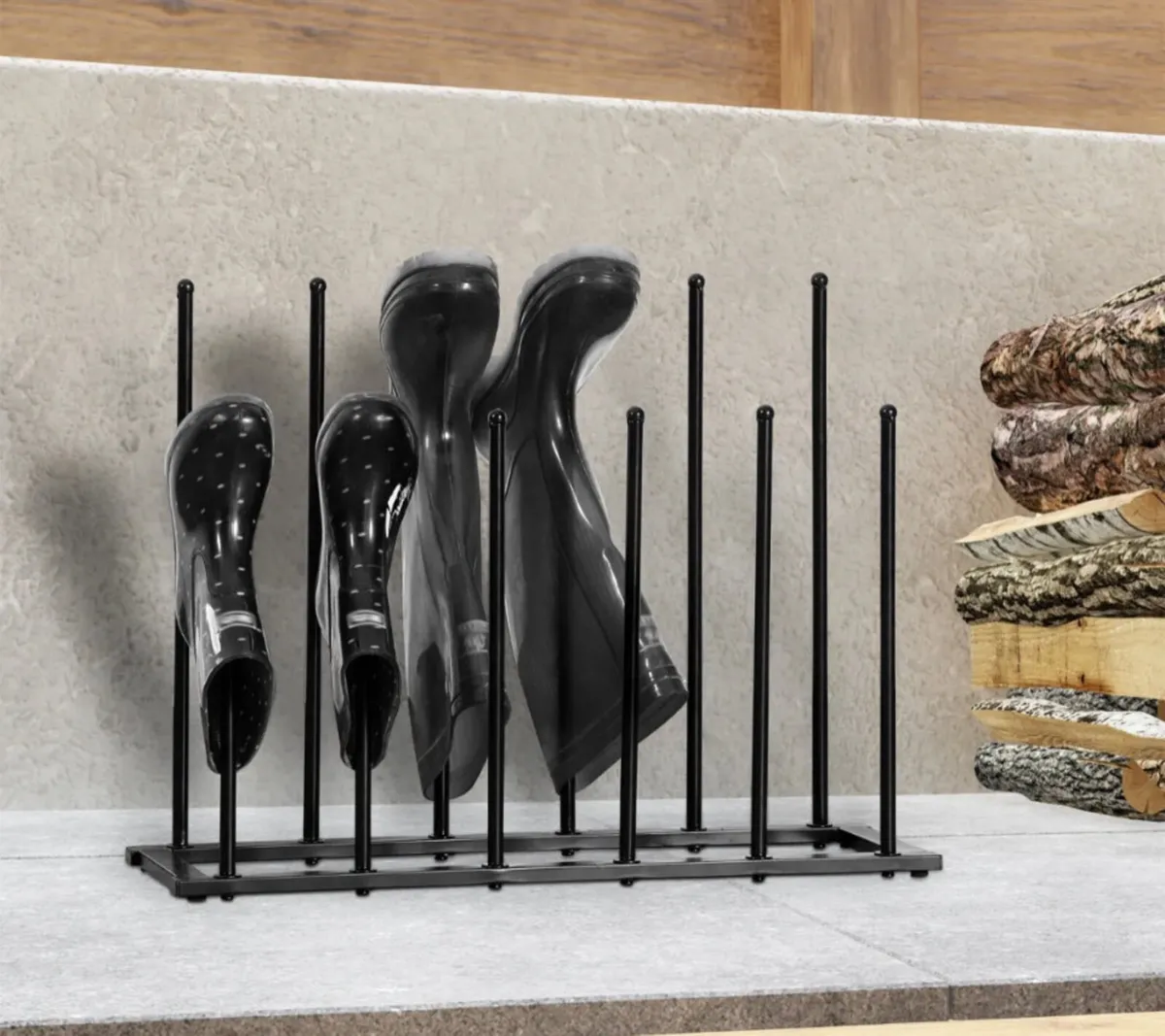 Welly Boot Rack Steel Indoor/Outdoor 6 pair - Image 1