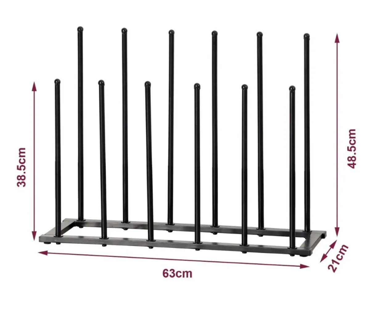 Welly Boot Rack Steel Indoor/Outdoor 6 pair - Image 2
