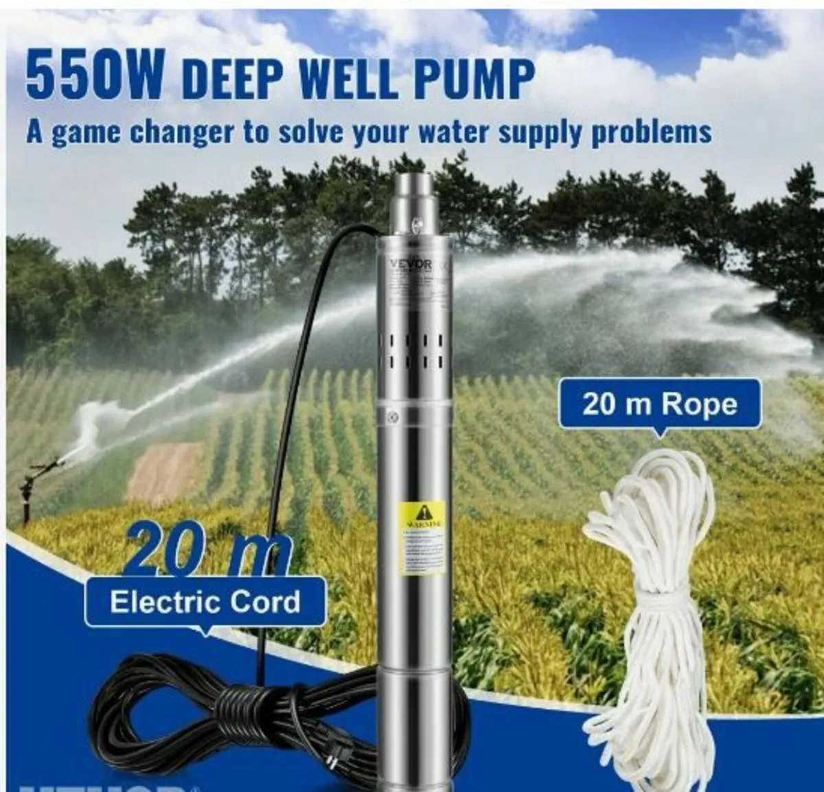 Deep Well Submersible Pump, 550W - Image 2