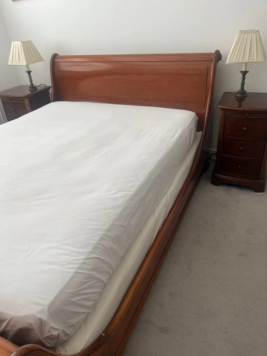 5 foot solid cherry wood sleigh Bed - Image 3
