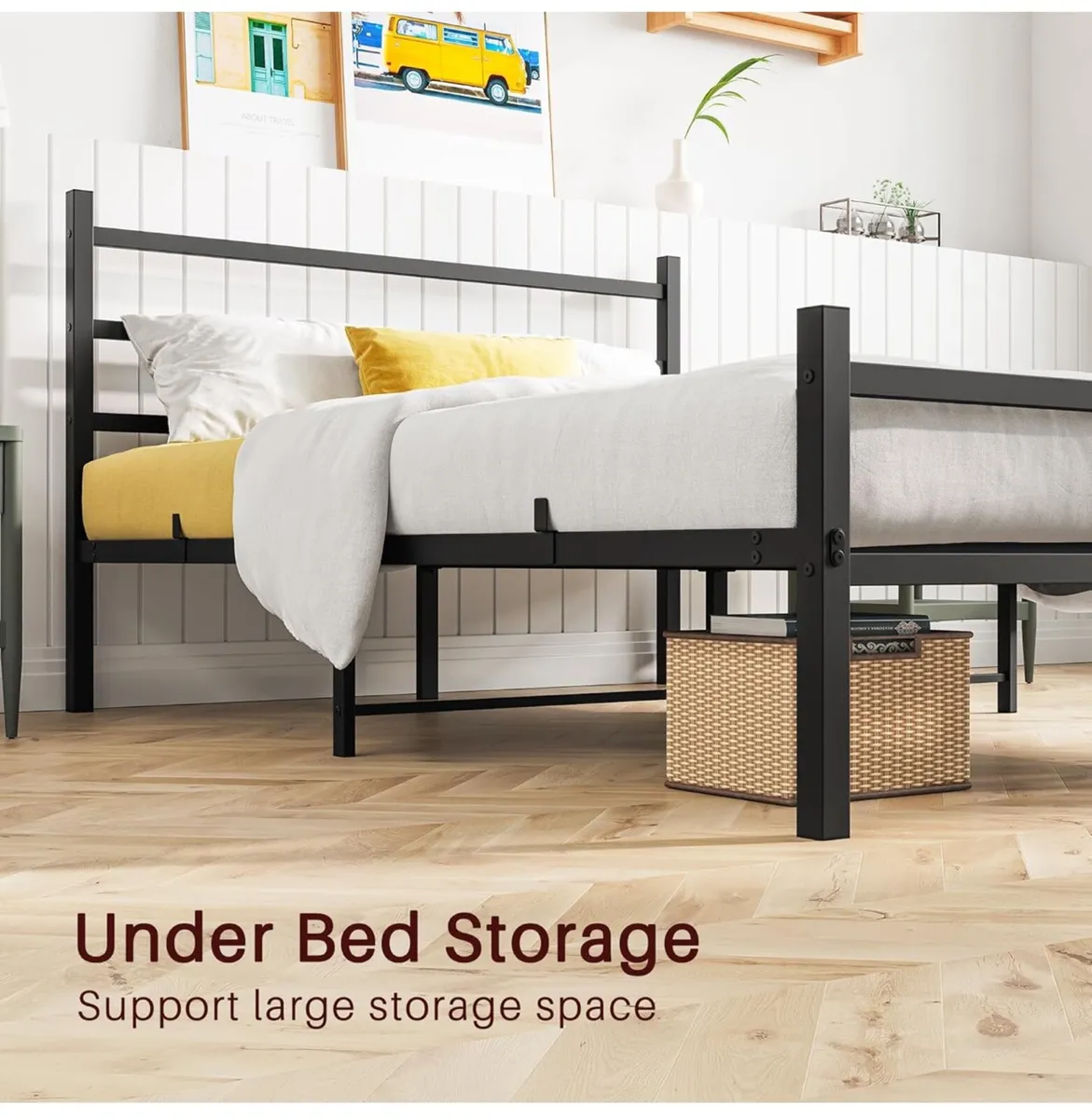 Double Bed Frames with Headboard and Footboard Hea - Image 2