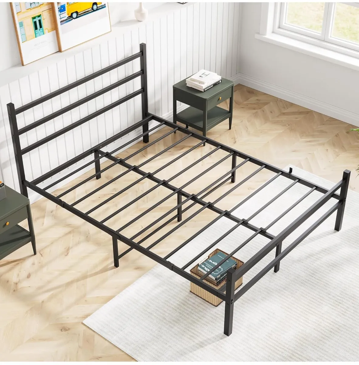 Double Bed Frames with Headboard and Footboard Hea - Image 3