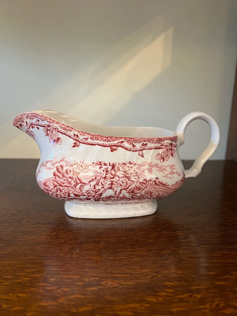 Myott’s “Country Life” Red Coffee Pot & Gravy Boat - Image 3