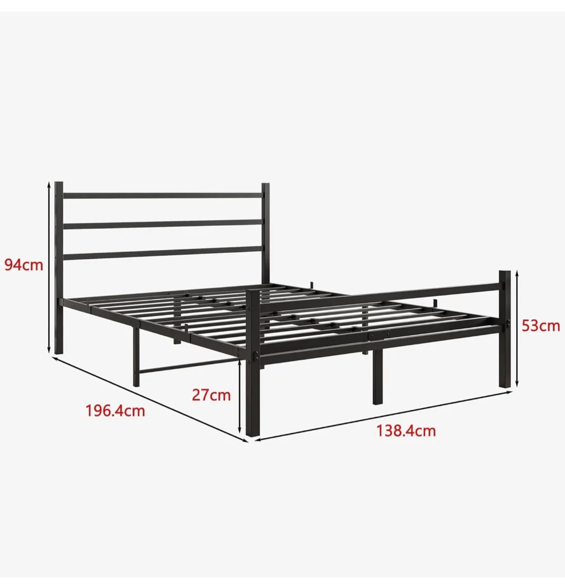 Double Bed Frames with Headboard and Footboard Hea - Image 2
