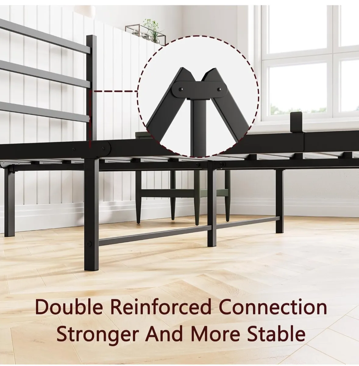 Double Bed Frames with Headboard and Footboard Hea - Image 3