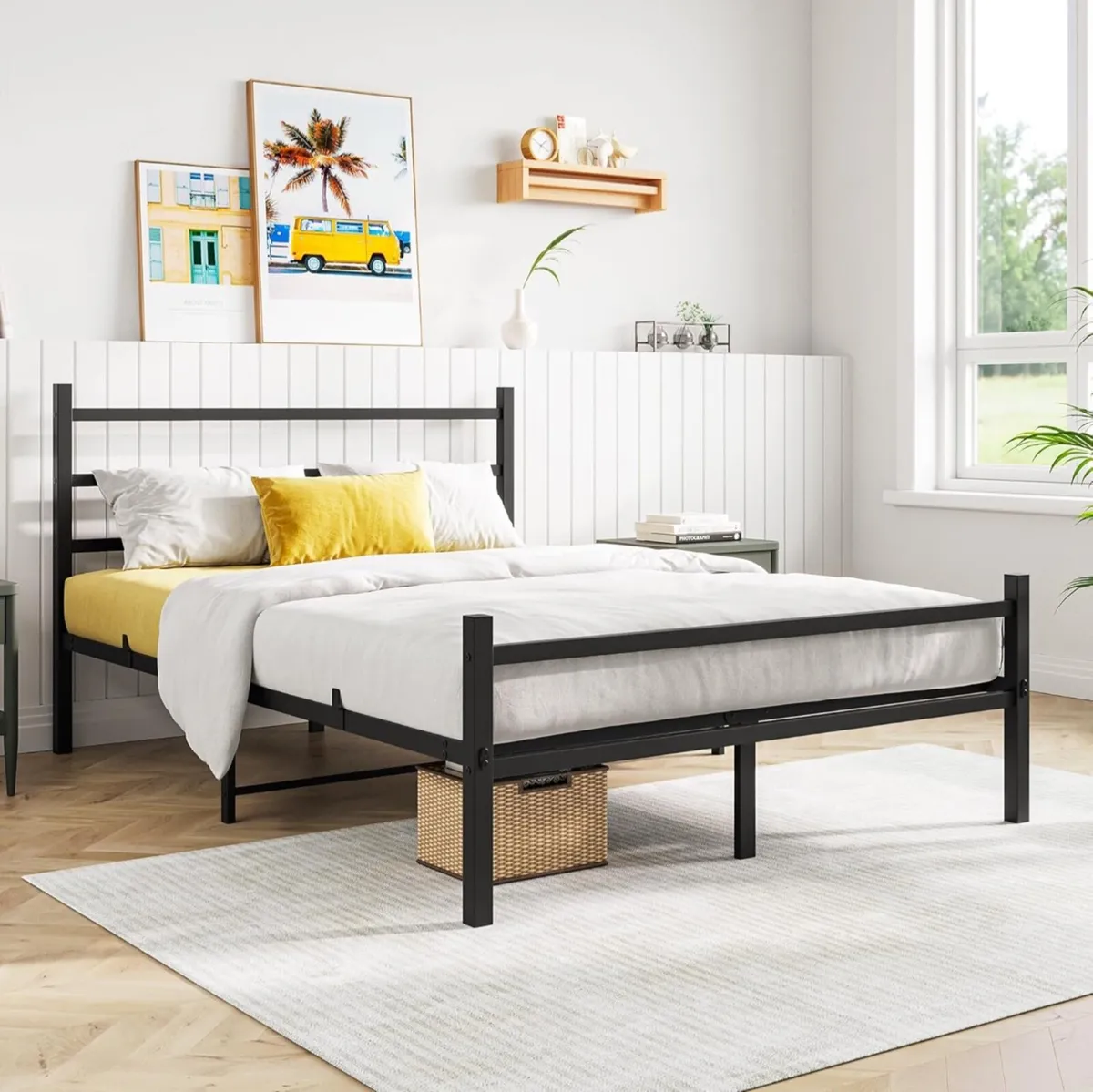 Double Bed Frames with Headboard and Footboard Hea - Image 1
