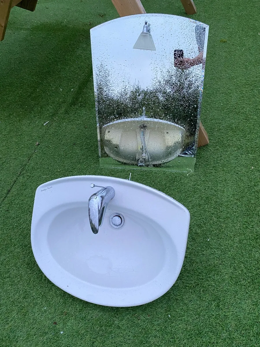 Bathroom sink and mirror