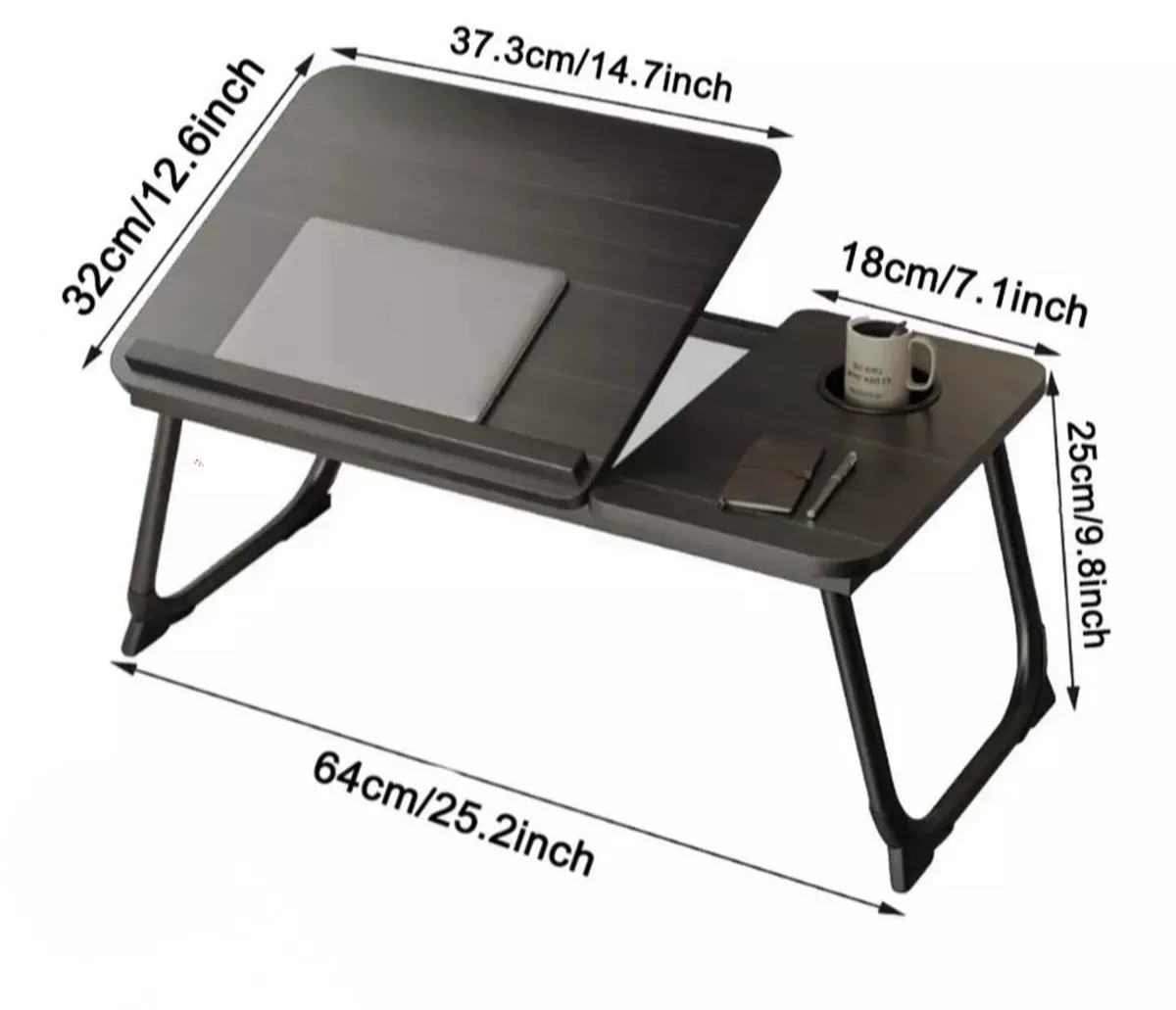Folding Laptop Table Portable Desk Sit Stand NEW! - Image 2