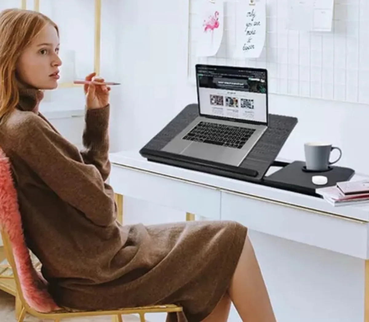 Folding Laptop Table Portable Desk Sit Stand NEW! - Image 4