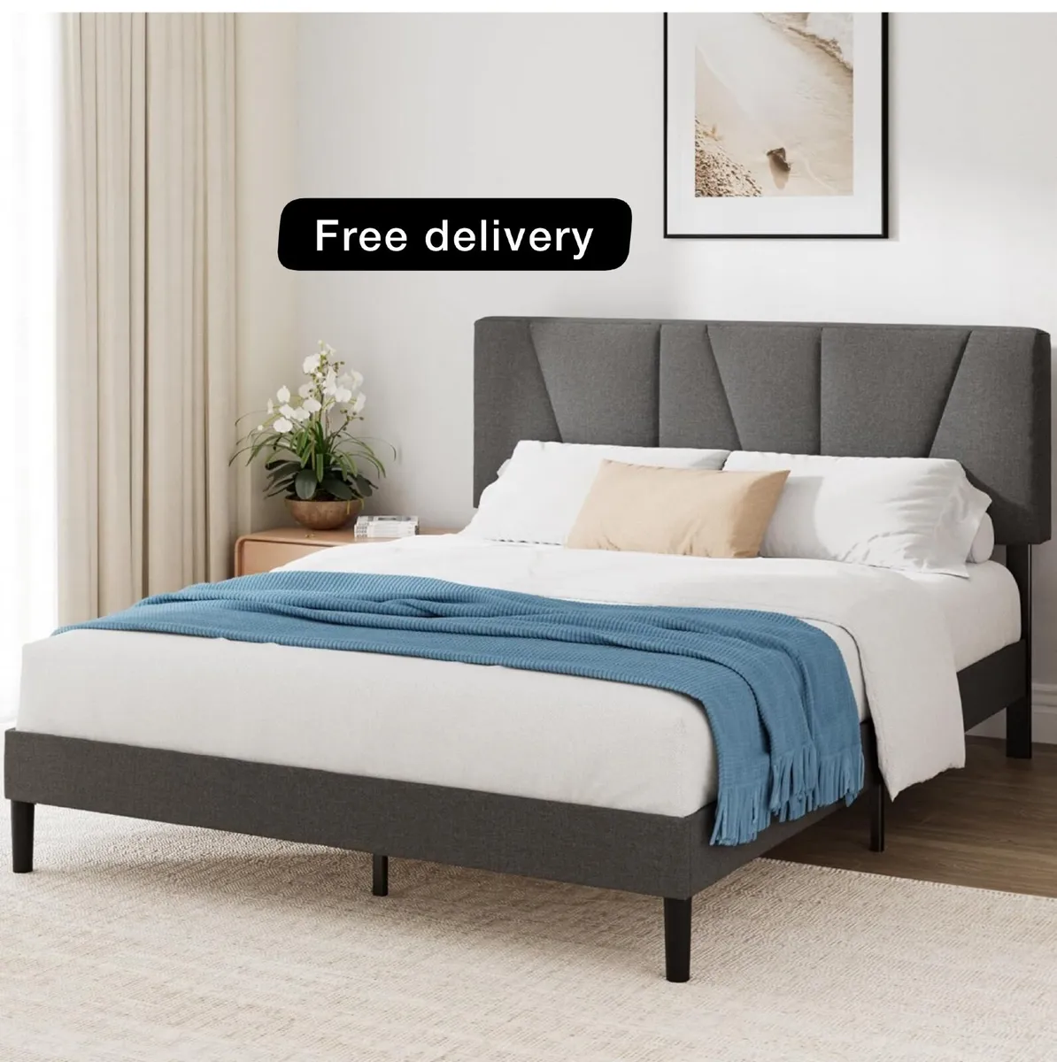 Double Bed Frame  Bed 135 x 190 cm  30cm Height  U - Image 1