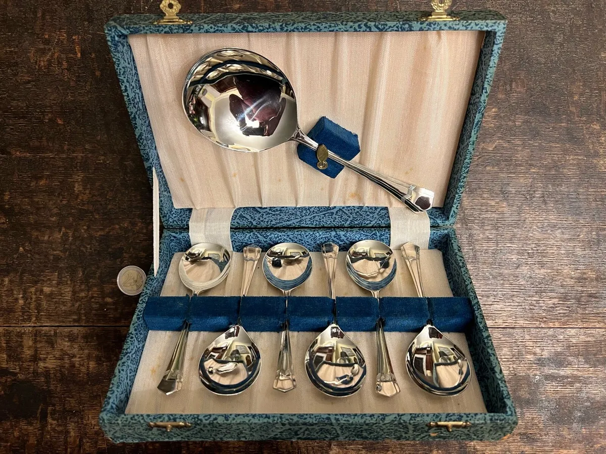 Vintage Nickel Silver Dessert Set - Image 1