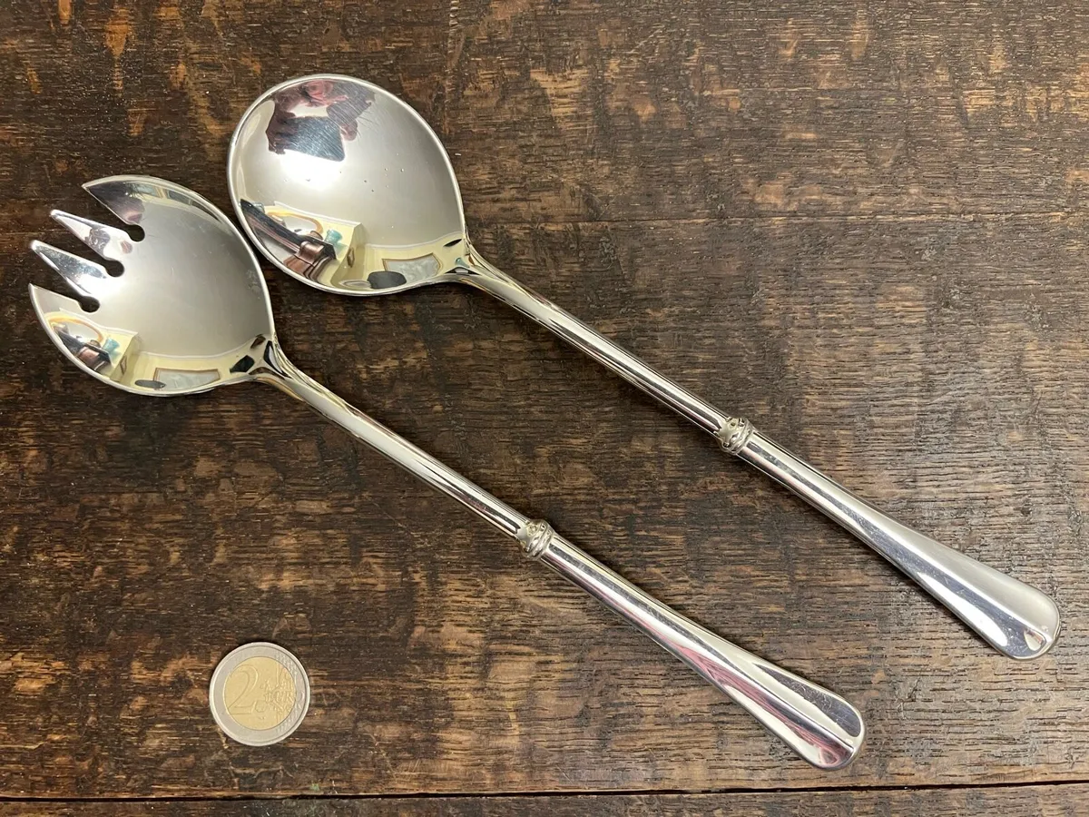 Vintage Silver-Plated Salad Servers - Image 1