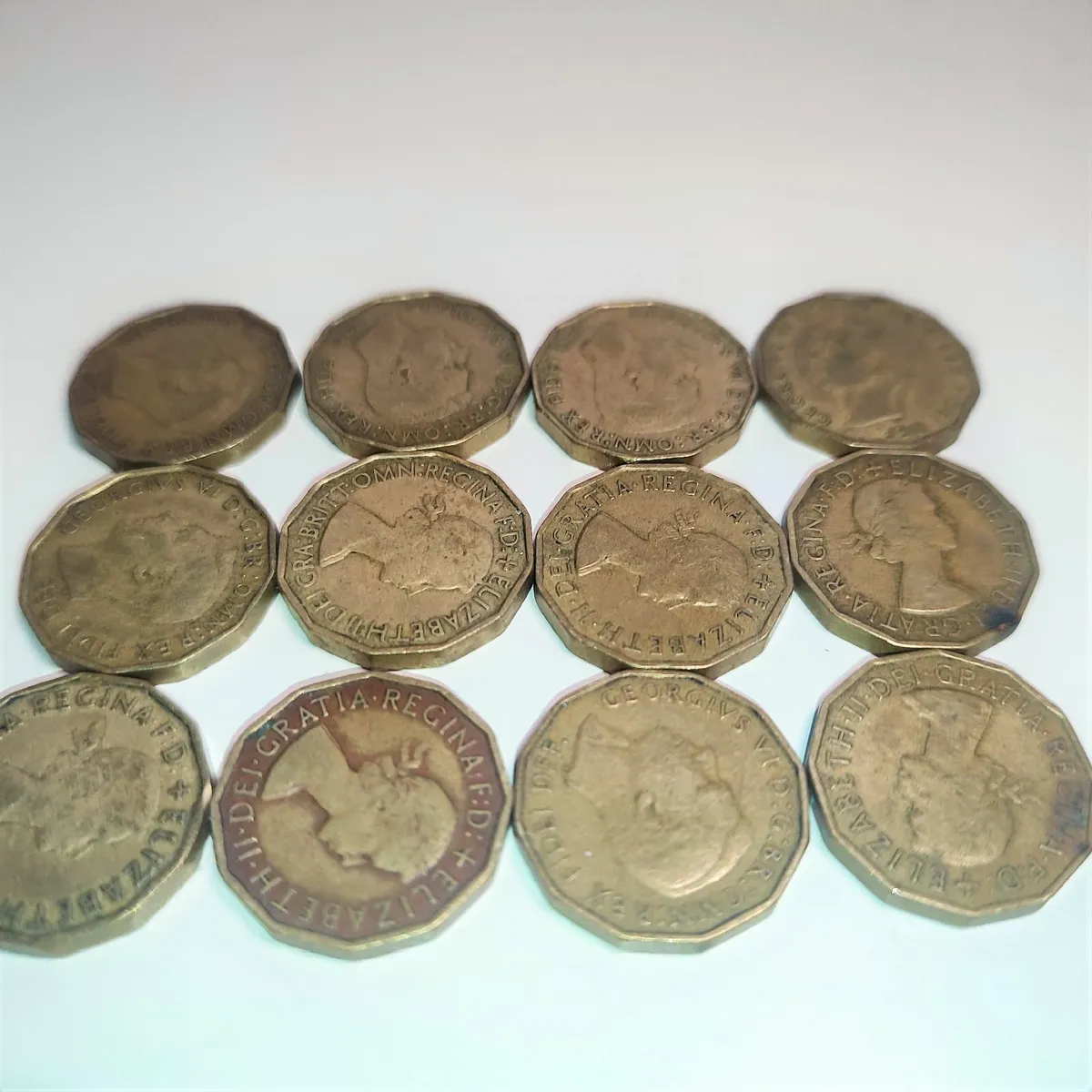 Collection  English Three Pence Three Penny pieces - Image 2