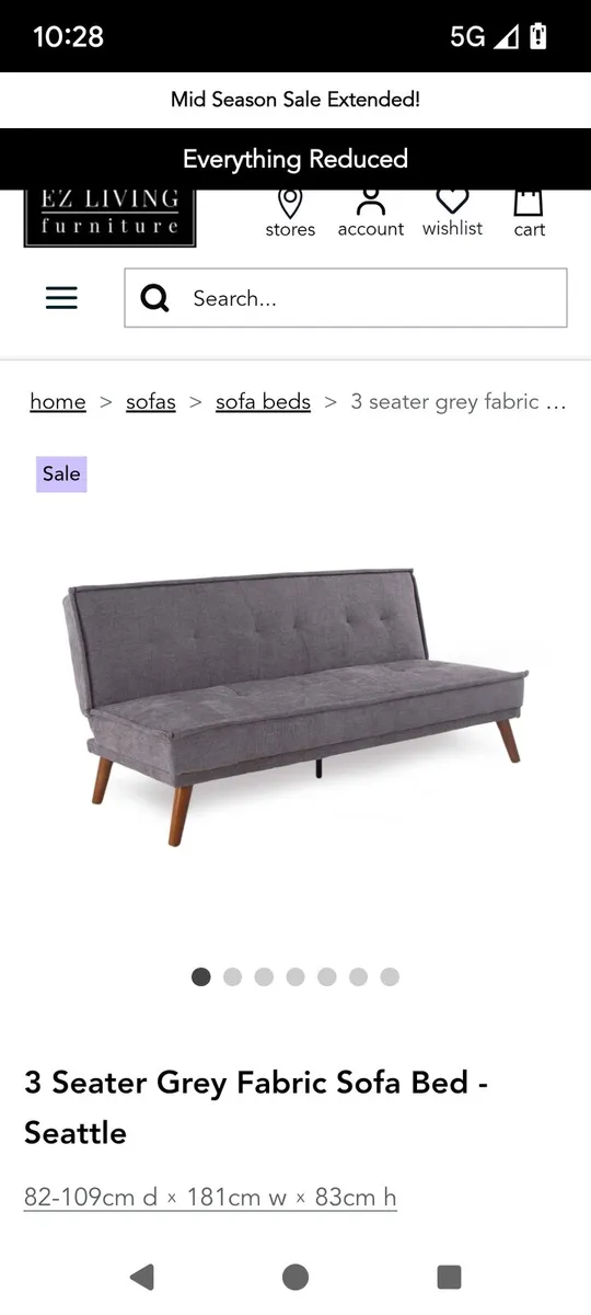 Sofa bed 3 seater - Image 1