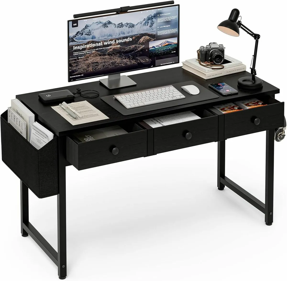 Computer Desk with 2 Fabric Drawers, 40 Inch - Image 1