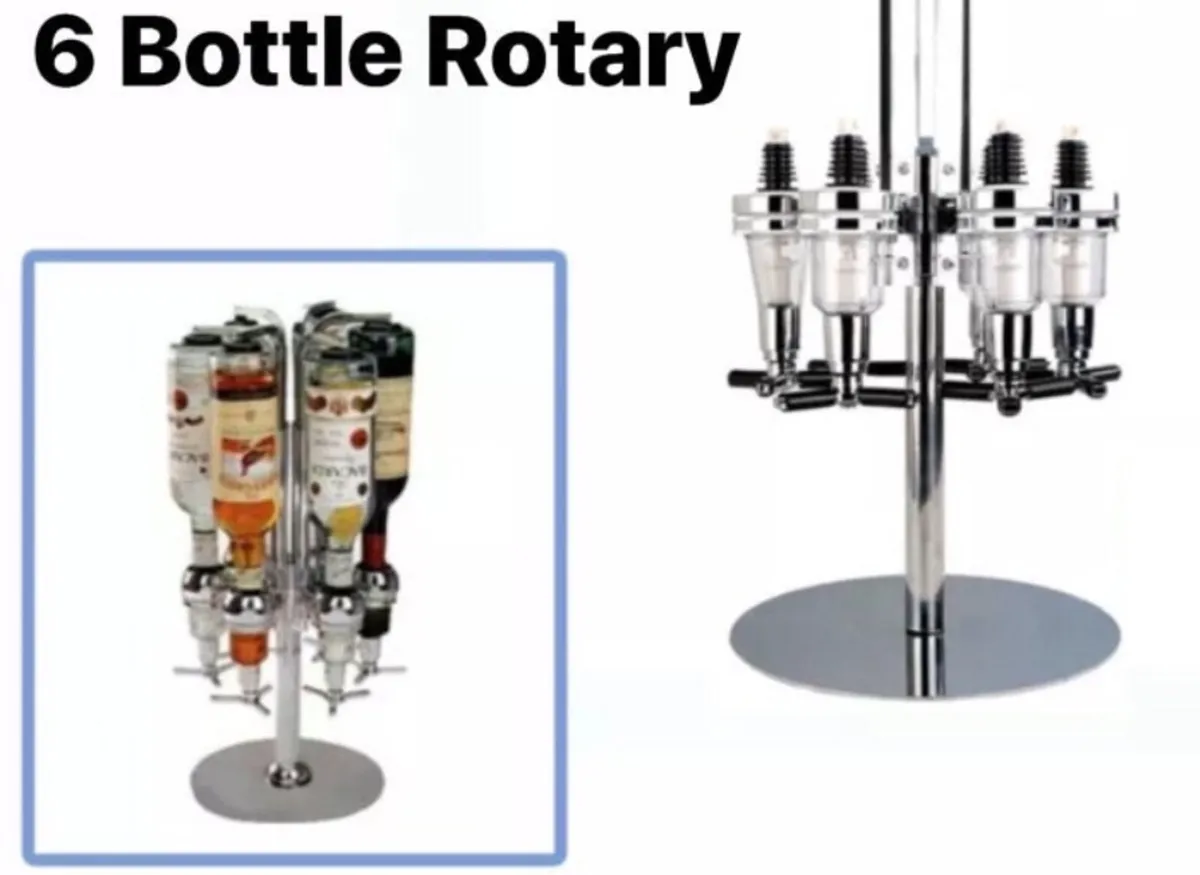 6 Bottle Rotary Home Bar Drinks Optic Dispenser - Image 2