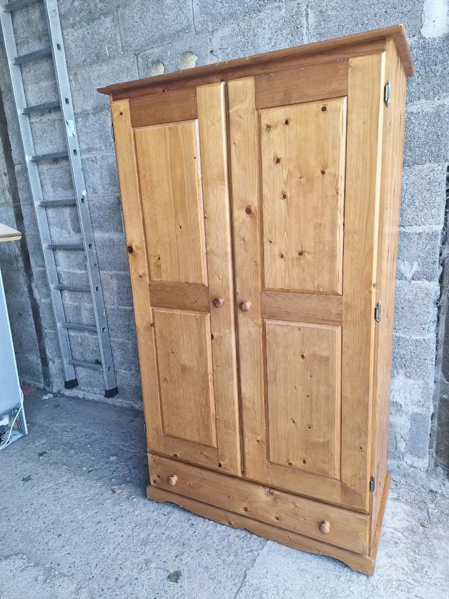 Heavy vintage Pine Wardrobe (DELIVERY) - Image 2