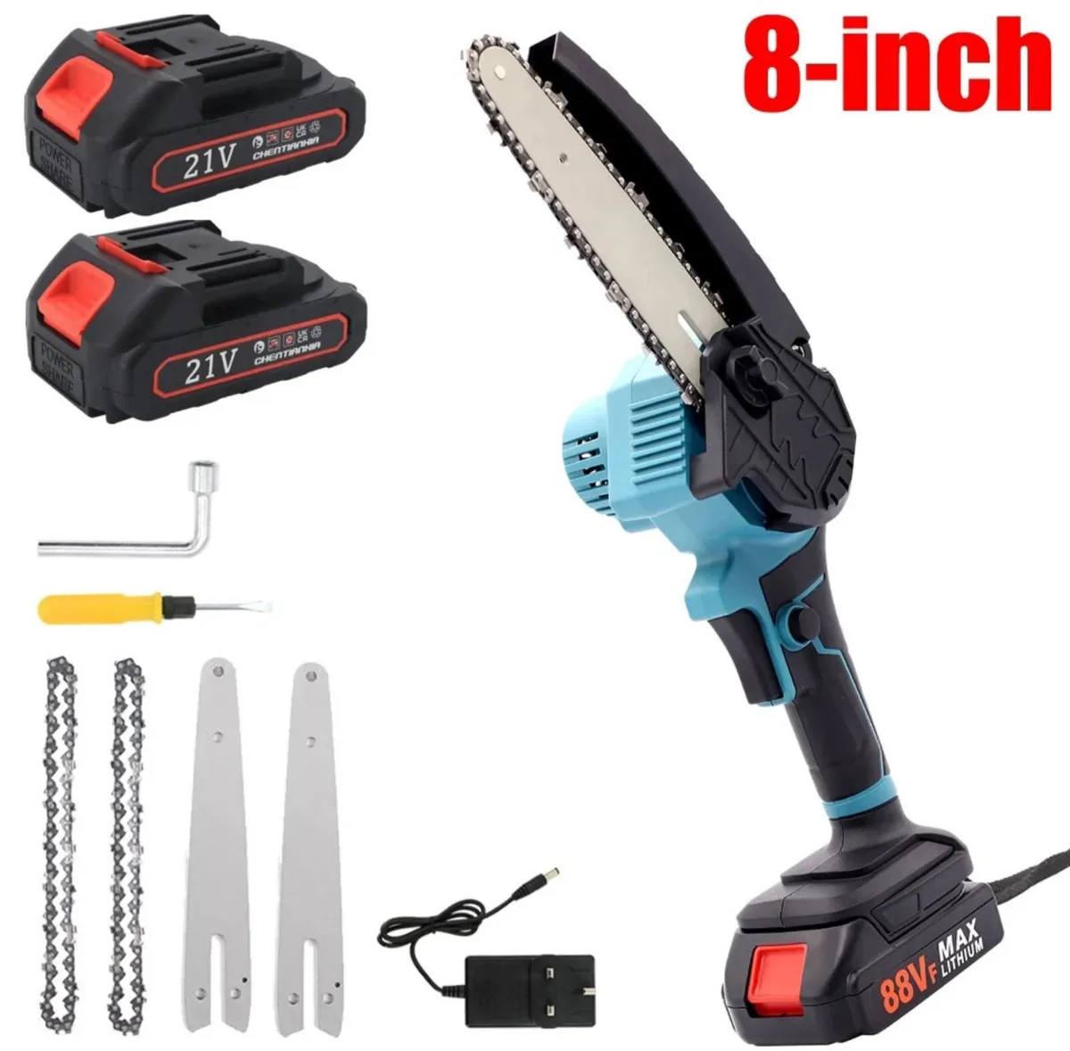8 inch Cordless Mini Chainsaw 8” & 2 Batteries NEW - Image 1