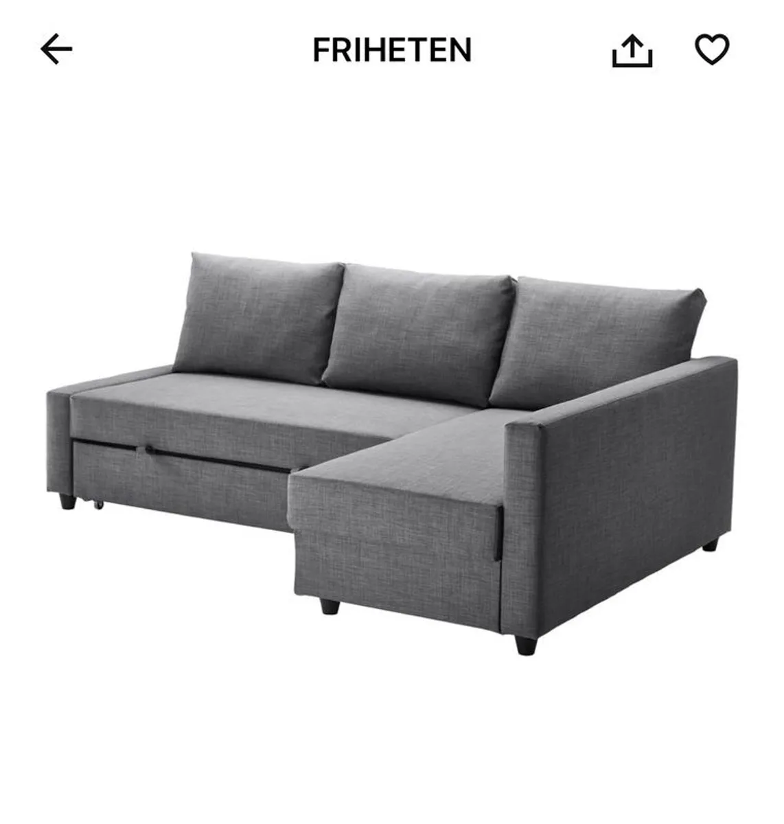 IKEA sofa bed FRIHETEN - grey (mint condition) - Image 1