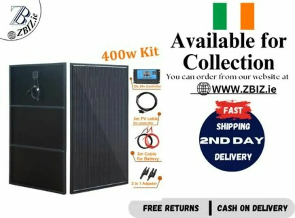 400W Solar Panel Kit 12V – 2×200W Aluminum - Image 1