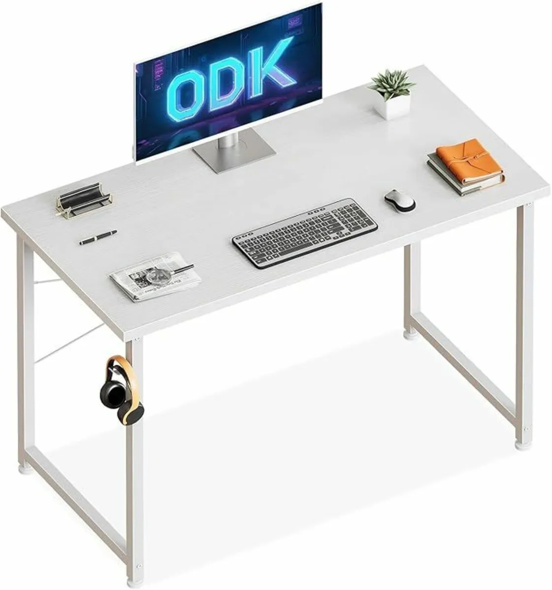 Computer Desk Home Office, Study White 100×48 cm - Image 1