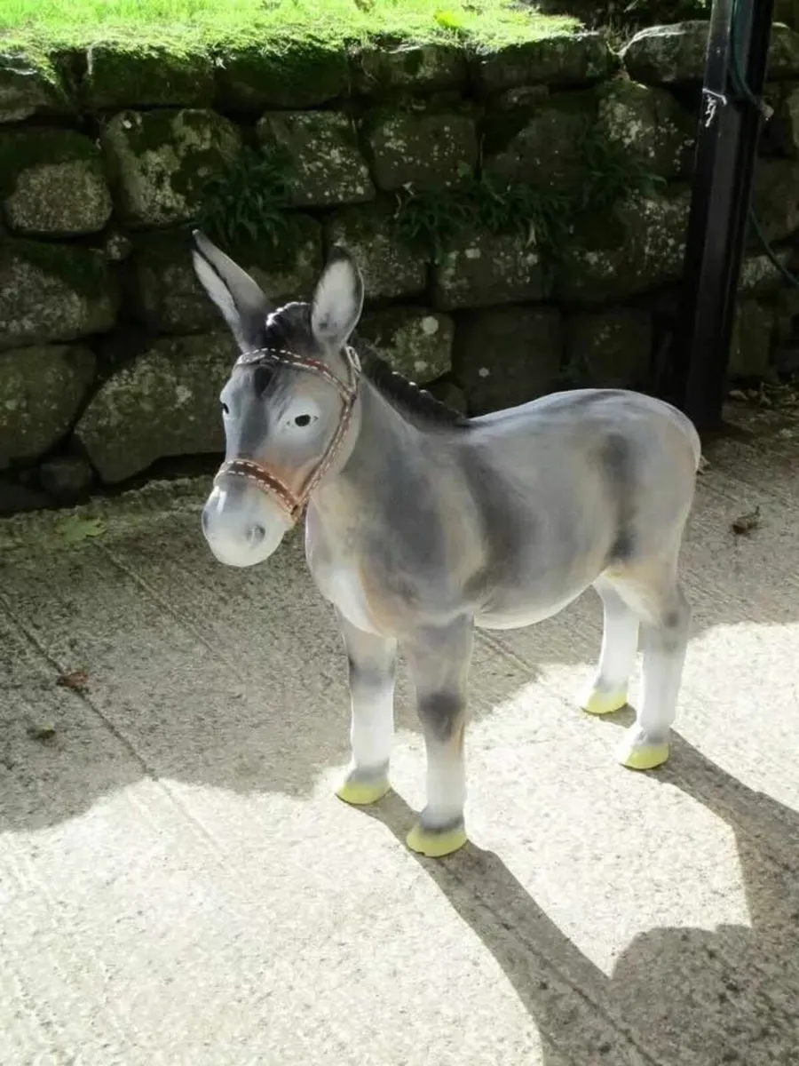 Large Fibreglass Grey Donkey - Image 2
