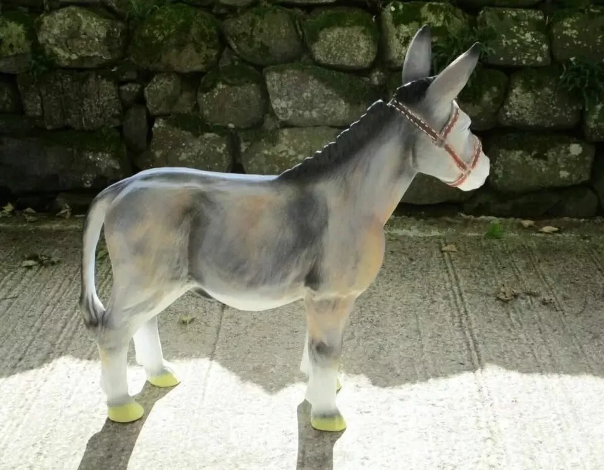 Large Fibreglass Grey Donkey - Image 3