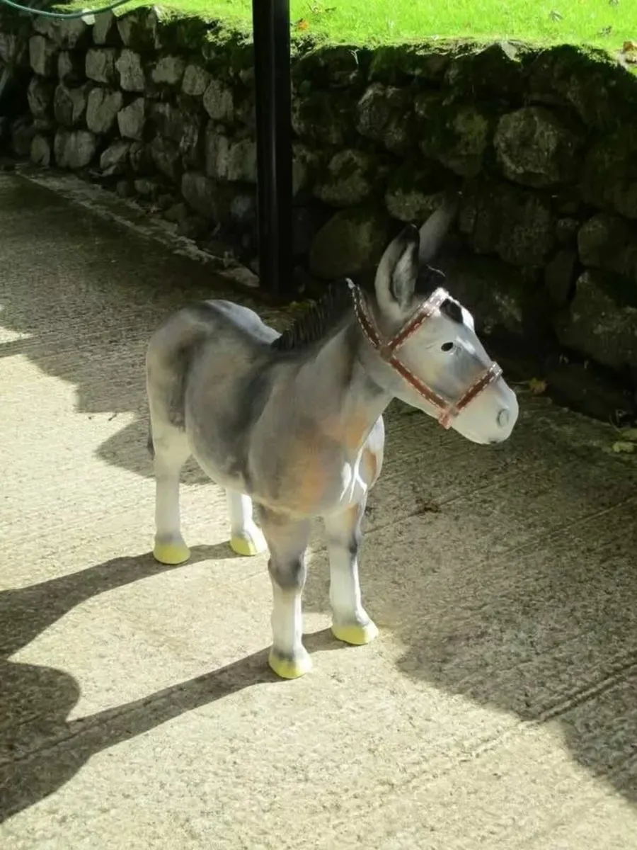 Large Fibreglass Grey Donkey - Image 4