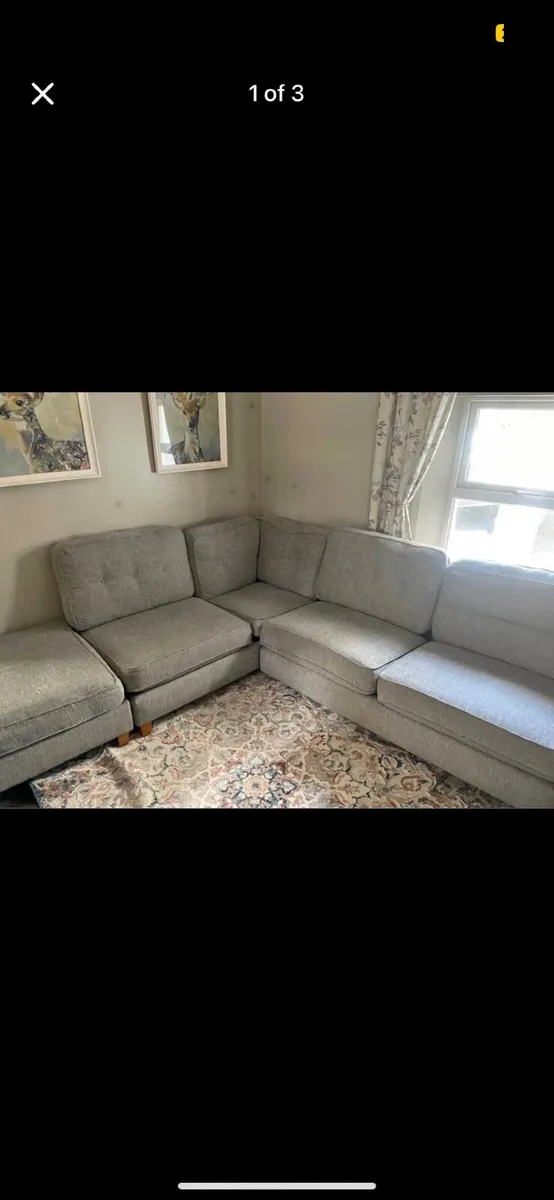 Corner couch with footstool - Image 1