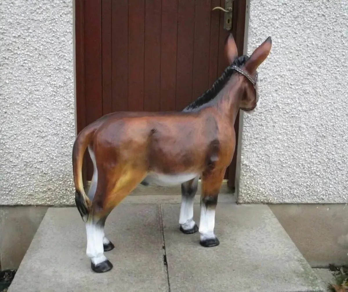 Large Fibreglass Brown Donkey - Image 4
